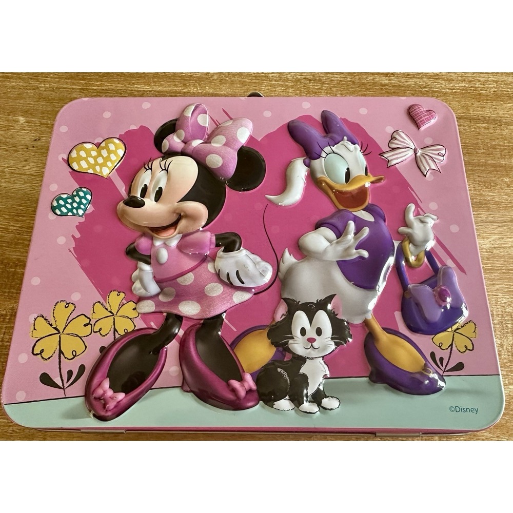 Disney Minnie Daisy Duck 24 Piece Jigsaw Puzzle/ Lunch Box‎ Tin